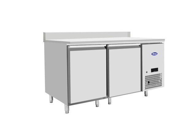 TAVOLO REFRIGERATO CLASSE A - 02 VANI REFRIGERATI - 01 MOTORE INCORPORATO - CM.L 135 X 70 P X 95 H - MARCA ATOSA MOD.EPF3422-GR-SB-304T